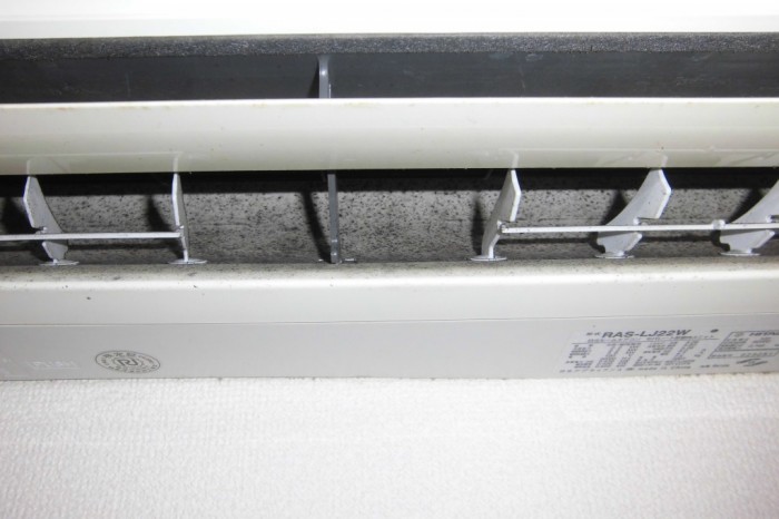 クリーニング前エアコン内部